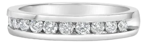 IGI Certified 1/2 Cttw Round Brilliant Cut Diamond 18K White Gold Channel Set Eternity Style Wedding Band Ring - Size 6