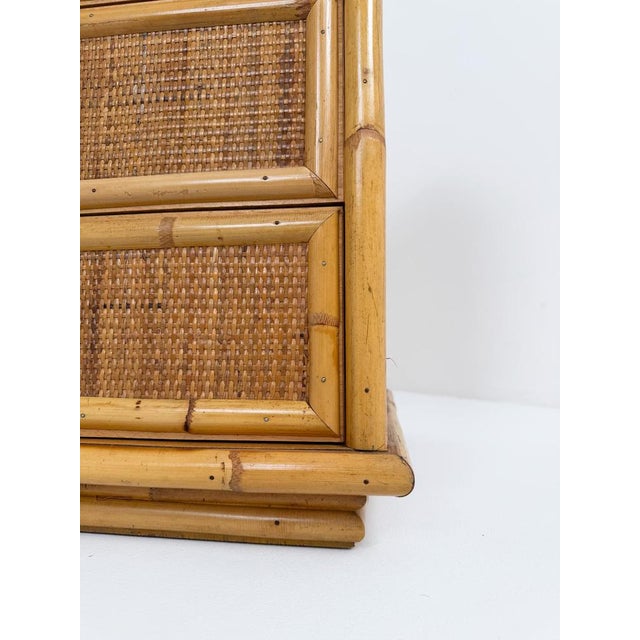 1970s Mid-Century Italian Bamboo, Rattan and Cane Cabinet with Drawers by Dal Vera, 1970 For Sale - Image 5 of 18