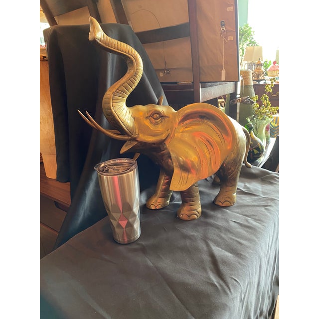 1960s Large Brass Elephant Statue Chairish