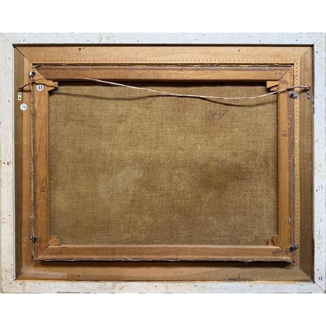 A 19th C. European Oil on Canvas Painting Set in an Ornate Frame For Sale - Image 10 of 10