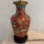 Traditional Early 20th Century Red Cloisonné Lamp on Wooden Base With Gold Cloisonné Finial For Sale - Image 3 of 10