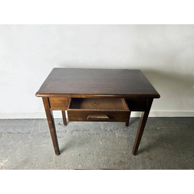 Mid-Century Vintage Abbess Oak Office Desk with Single Drawer, 1950s-60s For Sale - Image 3 of 12