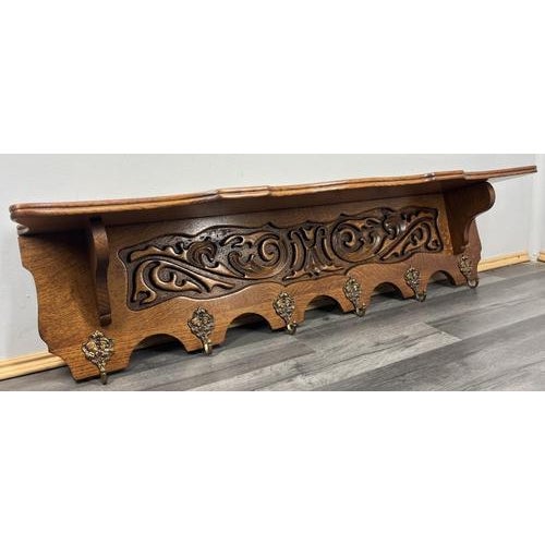French Coat Rack in Oak with Hooks For Sale - Image 12 of 12