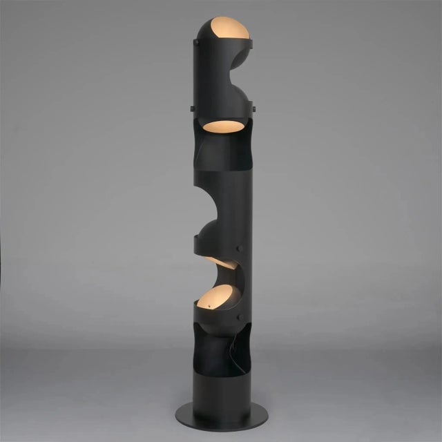 As much a light sculpture as a lamp, the Columna has been handcrafted of metal with a matte black finish.