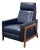 West Elm Spencer Wood-Frame Leather Recliner For Sale