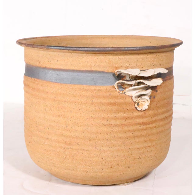 1970's Studio Made Art Pottery Stoneware Planter With Fungus Growth Decoration For Sale - Image 9 of 15