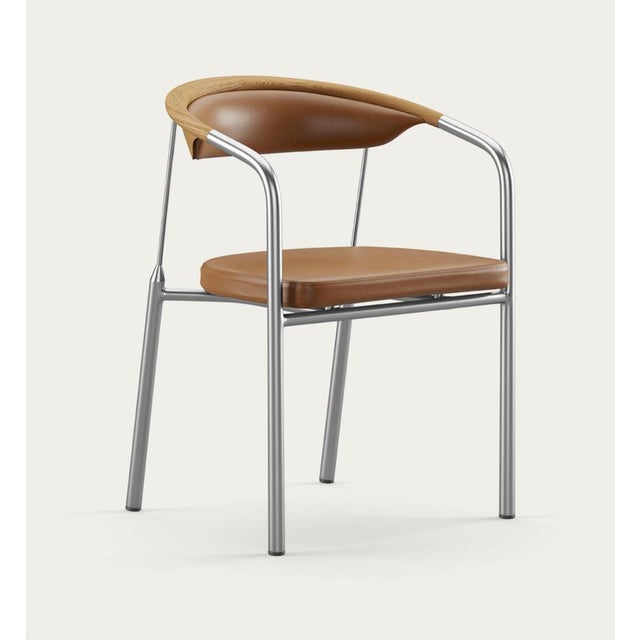 Contemporary Chairman Chair in Oak with Upholstery in Cognac by Henrik Tengler for One Collection For Sale - Image 3 of 16