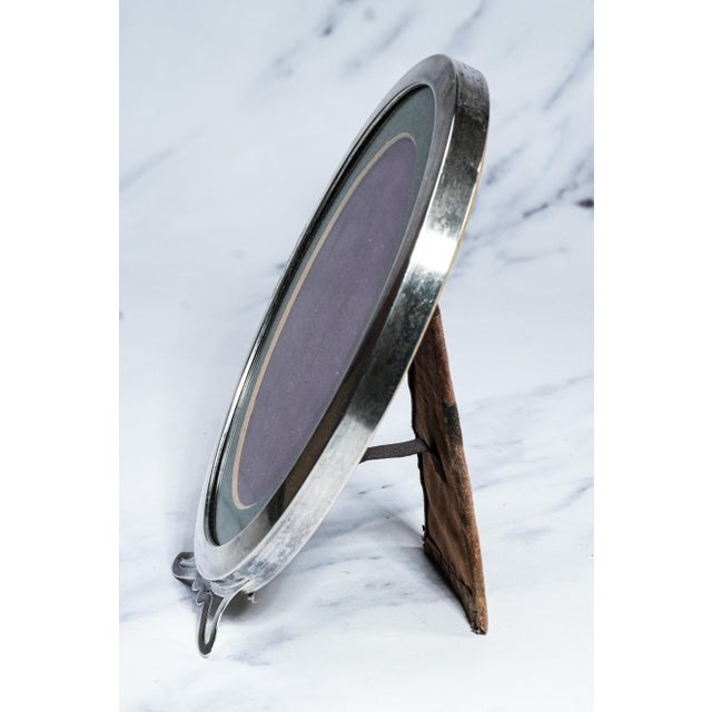 Elegant Large Art Nouveau Antique Sterling Silver Picture Photo Frame Easel Back For Sale - Image 9 of 12