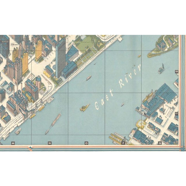 1960s Hermann Bollmann New York City Birds-Eye Map for American Airlines, 1964 For Sale - Image 5 of 12