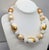 Givenchy Vintage 1980s Signed Givenchy White & Gold Ying Yang Beaded Necklace For Sale - Image 4 of 9