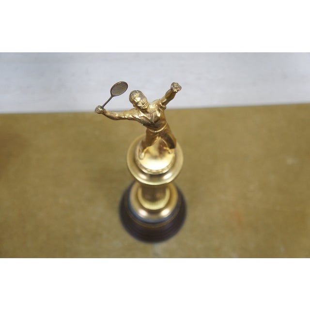 Large Mid Century Dodge Inc. No. 3 Single-Column Tennis Singles Trophy 18" For Sale - Image 12 of 13