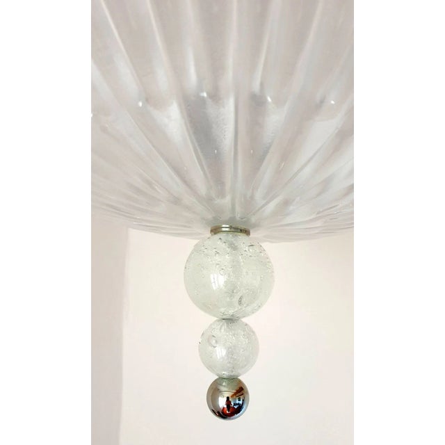 Murano Glass and Chrome Chandelier, Italy 1970s For Sale In Dallas - Image 6 of 8