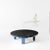 Mdf base and legs in turned solid alder wood, lacquered in blue gloss marble table tops in carrara venato or nero...