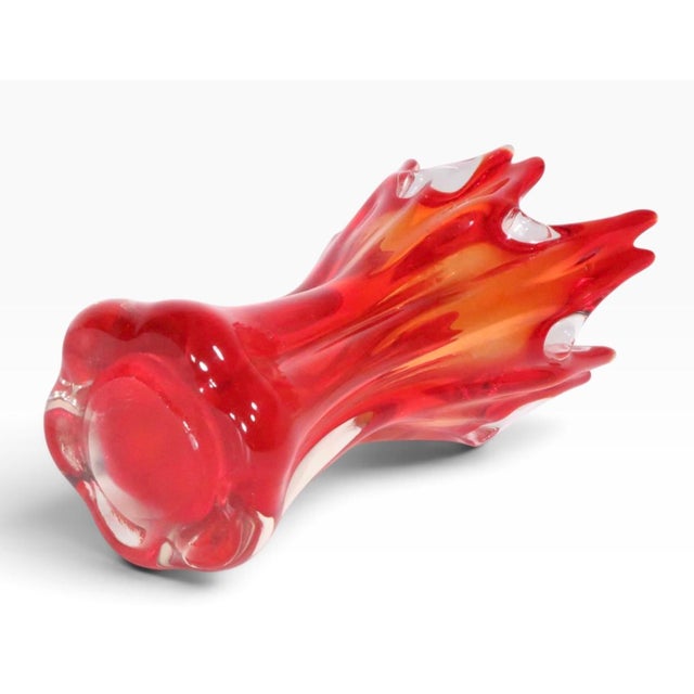 Red Mid Century Art Glass Vase Possibly Edag C. 1960's For Sale - Image 8 of 9
