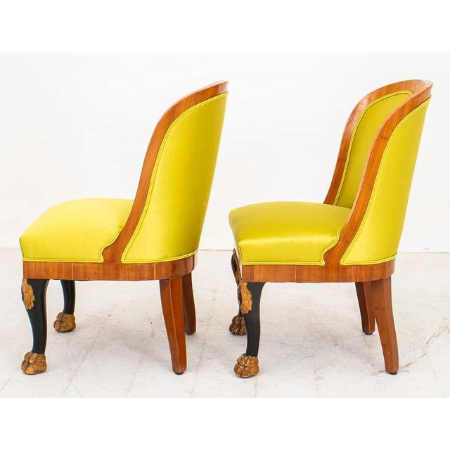 Antique Russian Empire Parcel Ebony Mahogany Chairs For Sale - Image 4 of 7