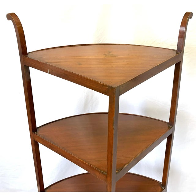 Mid Century Modern Cherry 4-Tier Corner Shelf For Sale - Image 9 of 12