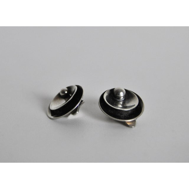 Vintage Sterling Silver Earclips by Hermann Siersbøl, 1950s, Set of 2 For Sale - Image 4 of 7