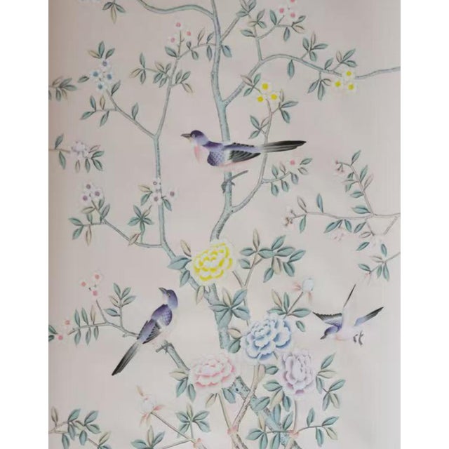 If you love the look of De Gournay wallpaper but not the price, this is for you. Blush Pink Floral & Bird Chinoiserie...