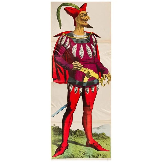 Rare, large-sized colored lithograph of Mephistopheles, published circa 1910: **Subject**: Mephistopheles **Publication...