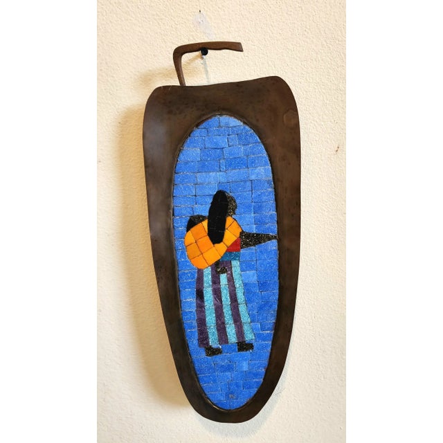 Salvador Teran Mexican Tile Mosaic on Brass Wall Art, Mexico, 1950 For Sale - Image 13 of 13