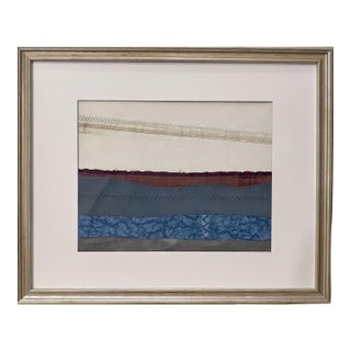 Contemporary Semi-Abstract​ Mixed Media Nautical Sailcloth Landscape​ - By JJ-Hogan | the Fragments of Your Life Unify, Framed For Sale