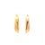 A pair of 14k gold hoop earrings. These have a sleek, elongated design. In good condition.