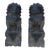 24" Chinese Medium Pair Black Gray Stone Fengshui Foo Dog Statues For Sale