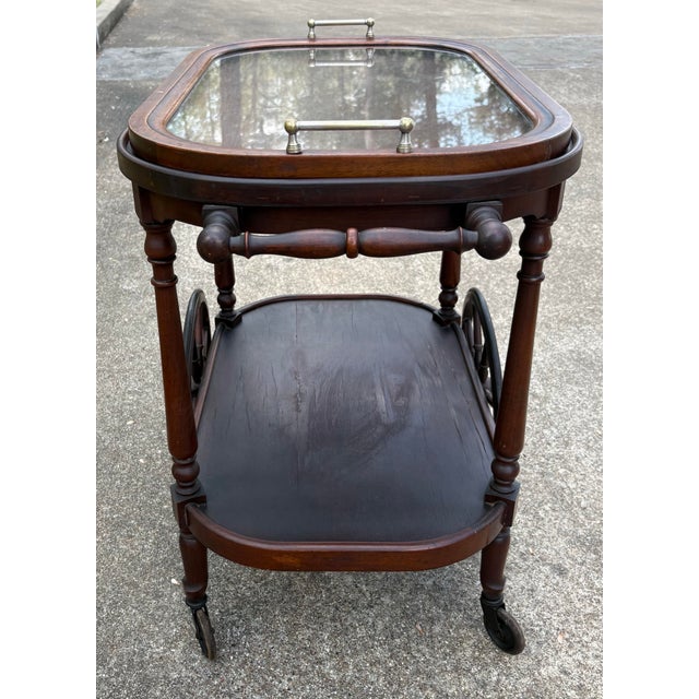 Antique English Tea Cart With Removable Tray For Sale - Image 4 of 9