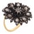 Late 19th Century Victorian 2.60 Carat Diamond 18k Yellow Gold Silver Flower Ring, Size 6.25 For Sale