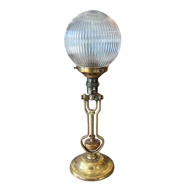 This is a great pair of brass ship's master suite gimbal wall, or table lamps. made in the 1920s by the uk firm benson's...