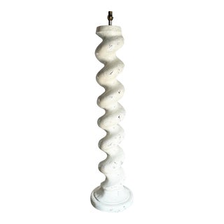 Postmodern White Plaster Spiral Floor Lamp by Michael Taylor For Sale
