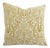 JF Fabrics Ian White Chenille and Chartreuse Damask Pillow Cover For Sale