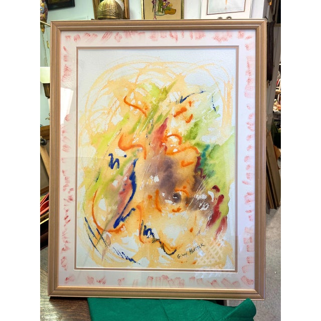 A vibrant signed mixed media by Ginny Handcock. This is very different from her usual paintings which depict Charleston Sc...