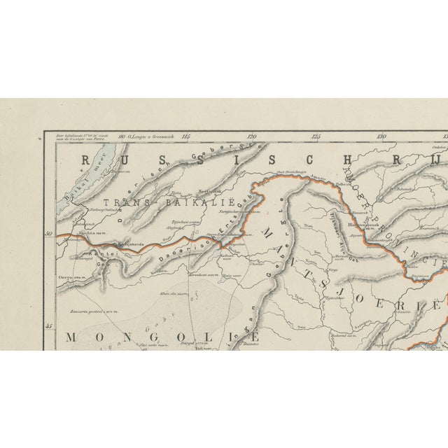 Paper Antique Map of East Asia by J. Kuijper, 1860 For Sale - Image 7 of 11