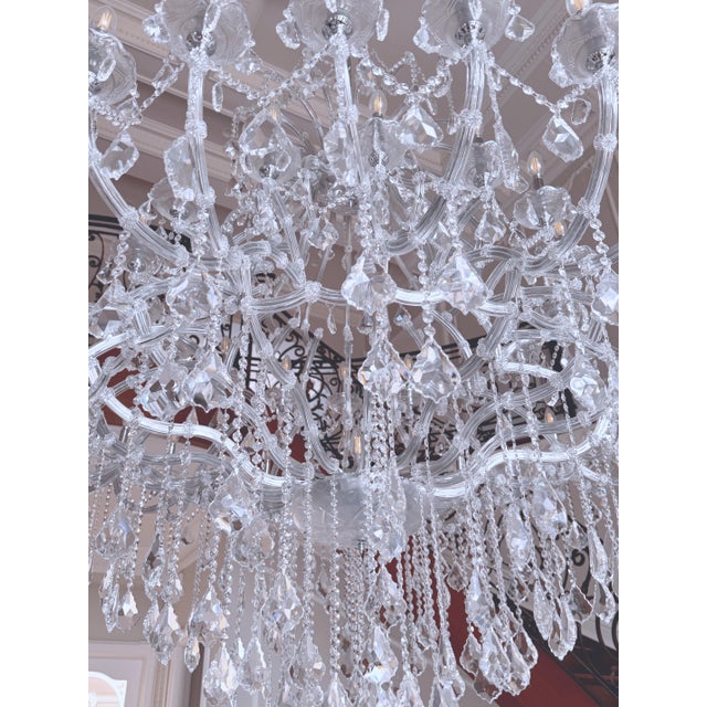 Silver Vintage Italian Maria Chandelier With Crystals Pantalogues For Sale - Image 8 of 18