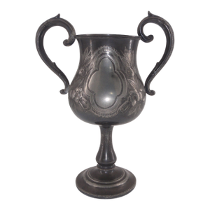 Antique German Silver 2 Handled Trophy Urn Mantel Loving Cup
