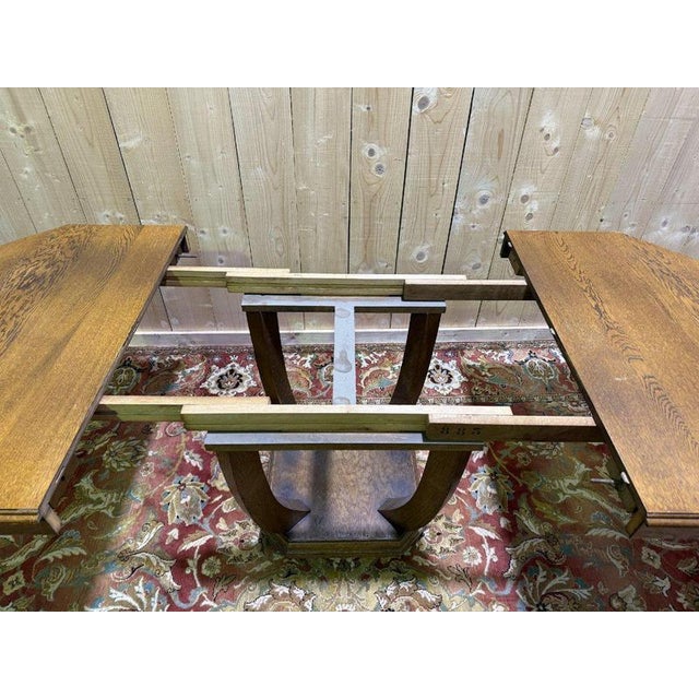 Art Deco Dining Table in Oak For Sale - Image 5 of 8