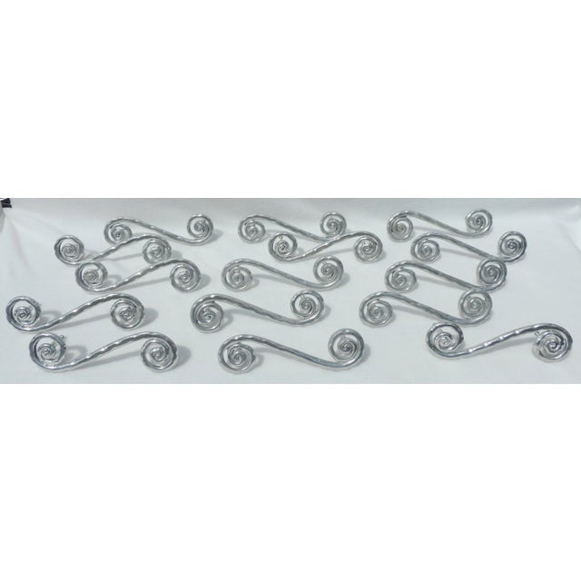 Early 21st Century Large Silver Aluminum Scroll Work Furniture Drawer Handle Pull For Sale - Image 5 of 6
