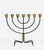 Svend Aage Holm Sørensen Steel and Brass Menorah, Danish Mid-Century Modern, 1960s This Danish Mid-Century Modern menorah...