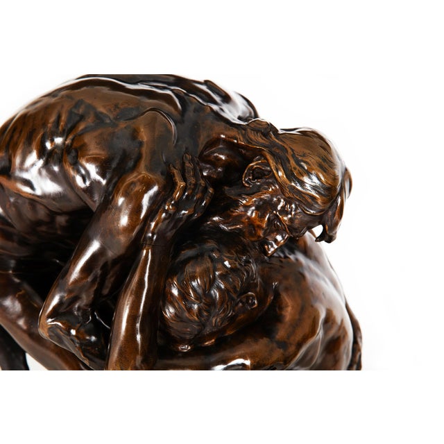 Early 20th Century Rare French Bronze Sculpture “Return of Prodigal Son” by Ernest Dubois For Sale - Image 5 of 18