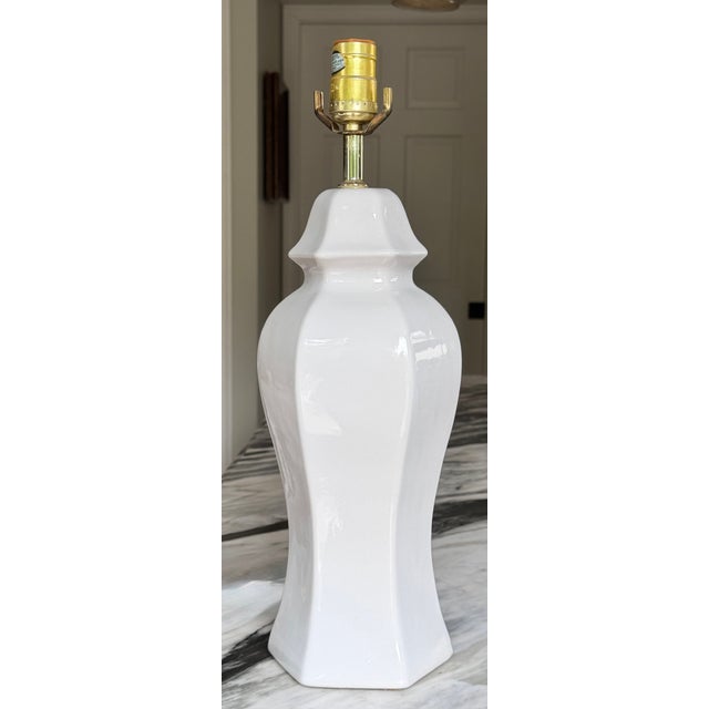 Vintage Blanc De Chine Ginger Jar Lamp For Sale - Image 9 of 11