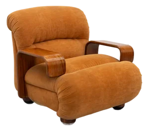 Vintage Italian Chair in Chenille, 1970s