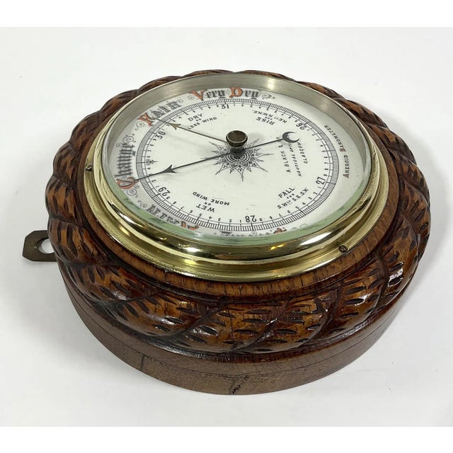 Rope Twist Carved Oak Nautical Barometer For Sale In Boston - Image 6 of 6