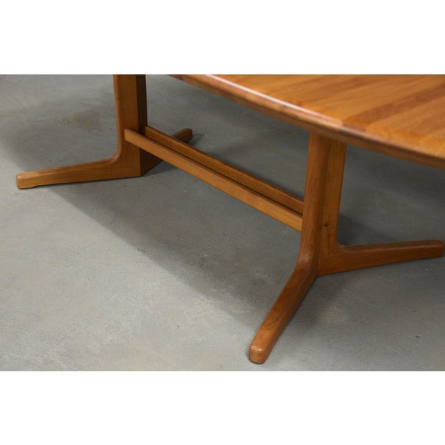 1970s 1970s Refinished 99” Danish Modern Solid Teak Dining Table For Sale - Image 5 of 12