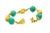 Modern Chrysocolla Fluted Gold Bead Yellow Gold Bracelet For Sale - Image 3 of 8
