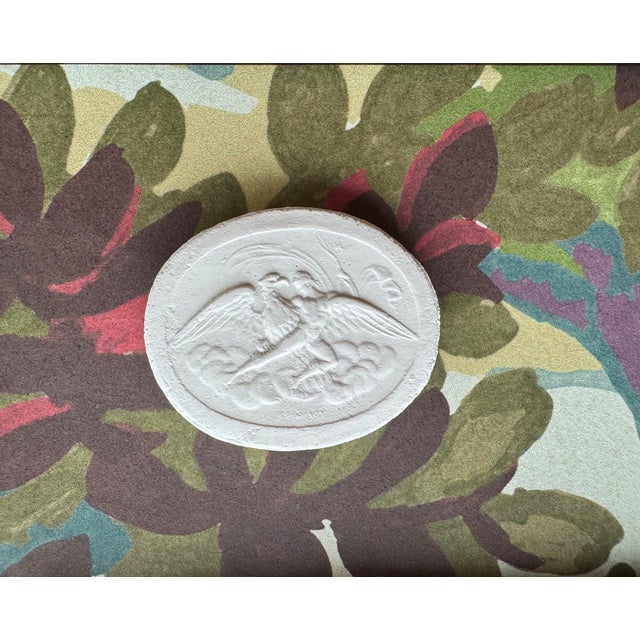 Grand Tour Vintage Uk Grand Tour Plaster Intaglio Replica in Bamboo Frame For Sale - Image 3 of 8