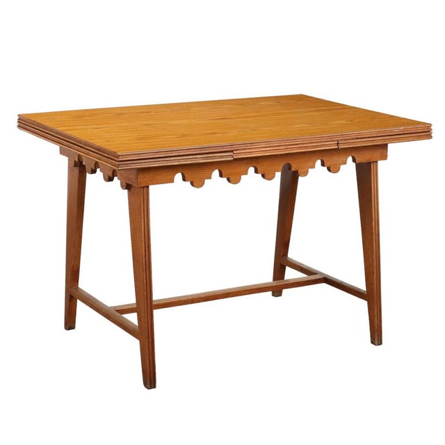 Brown Vintage Extendable Table in Oak with Laminate Top, 1950s For Sale - Image 8 of 8