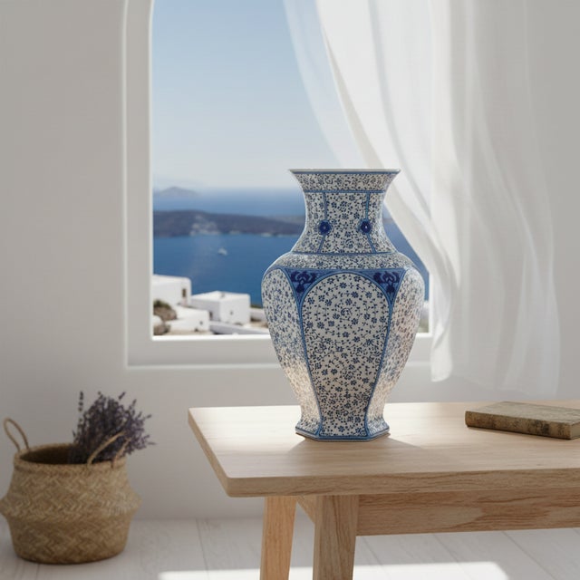 The Infinite Blue Spiral This Handmade Ceramic Vase captures the essence of classic Ottoman elegance. Standing at 30 cm,...