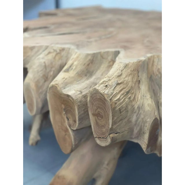 Wood Solid Teak Live Edge Coffee Table From Indonesia. For Sale - Image 7 of 11