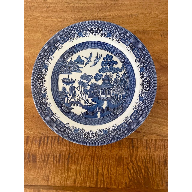 Vintage English Churchill Blue Willow Dinner Plates - Set of 10 | Chairish